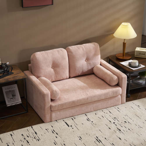 【即日発送】ソファ 二人掛け カウチ 枕付き ソファー おしゃれ 柔軟 ふわふわ 取付可能な脚 柔軟な背もたれ　取り外し可能な背もたれ コンパクト 一人暮らし