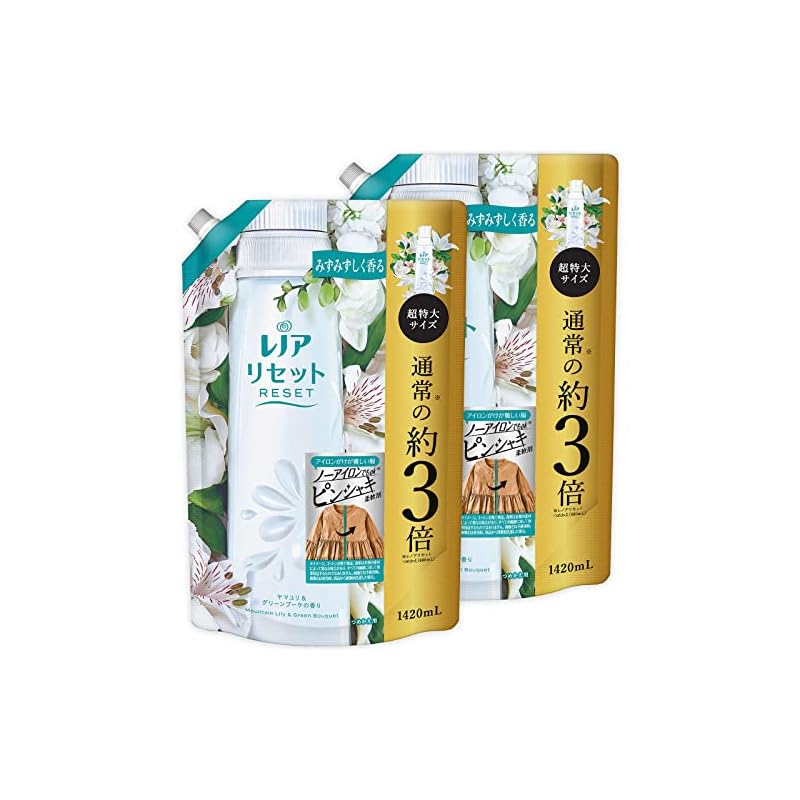 【まとめ買い】 [大容量] レノア リセット 柔軟剤 ヤマユリ＆グリーンブーケ 詰め替え 1,420mL 2個