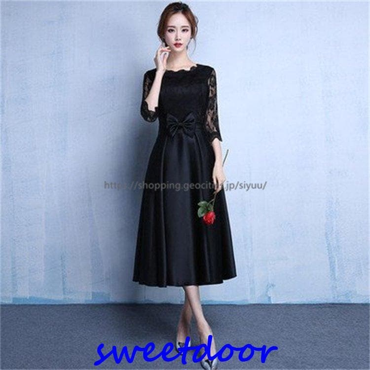 パーティードレス結婚式服装ドレスワンピース20代10代40代30代nakフォーマルドレス50代女性冬赤お呼ばれ母親親族袖ありフォーマルワンピース 7,150円