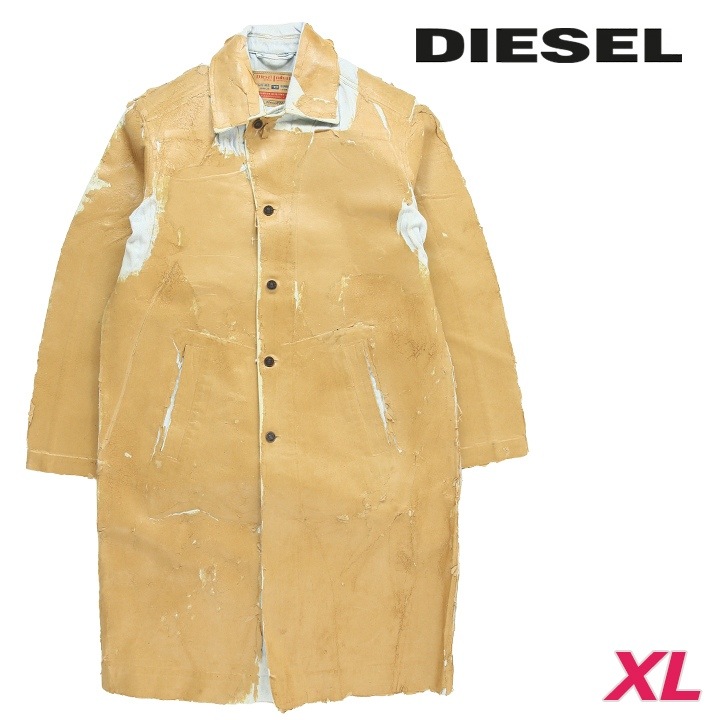 デニムコート メンズ D-ROKU-LONG-FS コーティングダメージピールオフ加工 レギュラーフィット die-m-o-f8-434