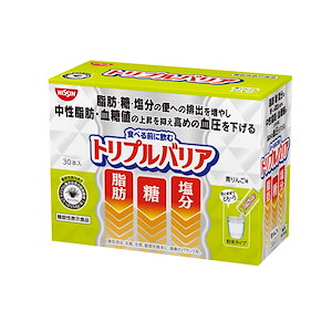 日清食品 トリプルバリア 青りんご味 1箱30本入 脂肪 糖 塩分 中性脂肪 血糖値 血圧 食物繊維 機能性表示食品