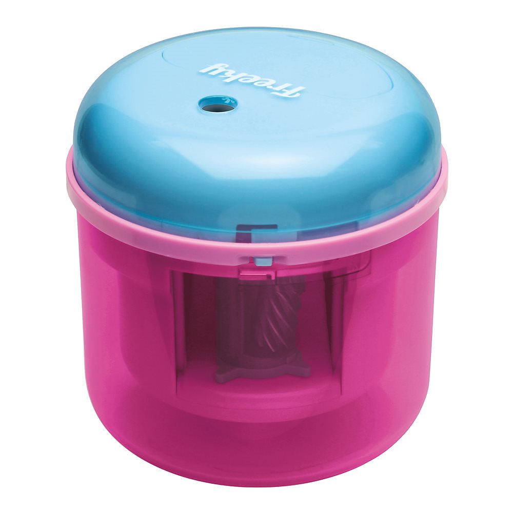 （まとめ買い）フリーキー 乾電池式電動鉛筆削り ピンク SK-4928-P [x3]