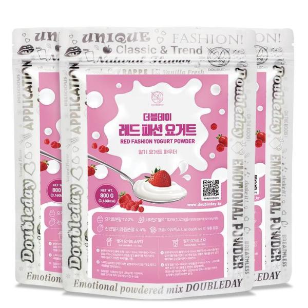 ダブルデー レッドファッション イチゴヨーグルト パウダー 800G 3個