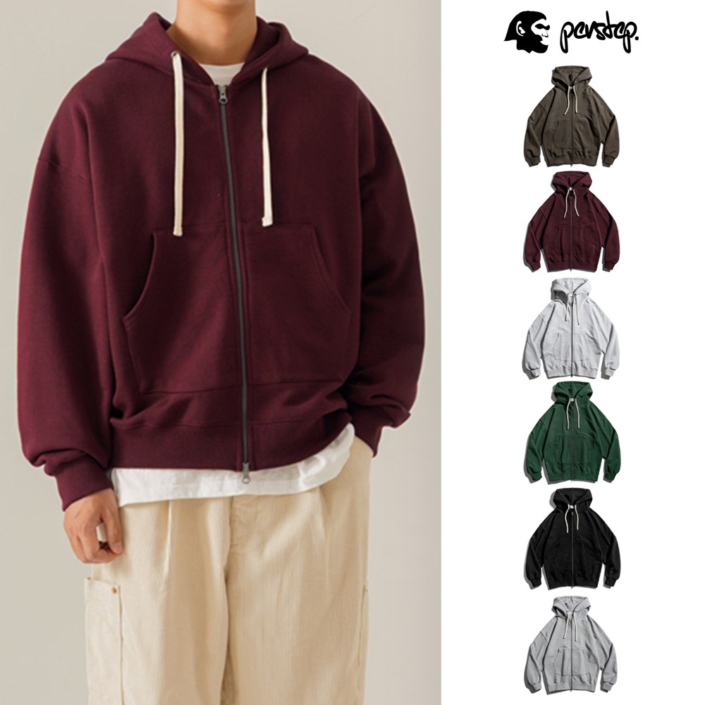 [PERSTEP] Overround heavyweight hoodie zip-up
