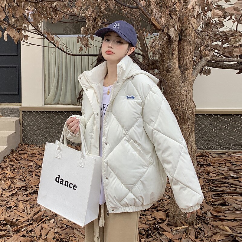 ムートンファッション日系 冬 ゆったり おしゃれ ショート 中綿コート アウター リンジ ウォーム 防寒 フード付き ダウンコート冬アウター30%制限