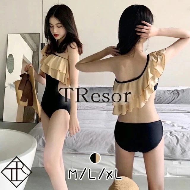 【即納】水着 レディース 水着 体型カバー ビキニ ビキニ 人気 盛れる セクシー リゾート 20代 30代 40代 ママ オトナ女子 小胸 胸 盛り プール 海 温泉 ワンショルダー モノキニ フリ