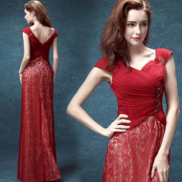 マーメイドドレス 赤 ロング カラードレス 花嫁 安い カクテルドレス 演奏会 イブニングドレス 二次会 ウエディングドレス 結婚式 パーティードレス コンサート 10,184円
