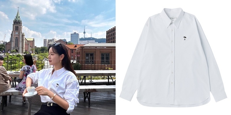 BTS ジーンズ 着用 ブランド ビヨンド クローゼット ニュー パリジャン ワッペン クラシック オックスフォード シャツ