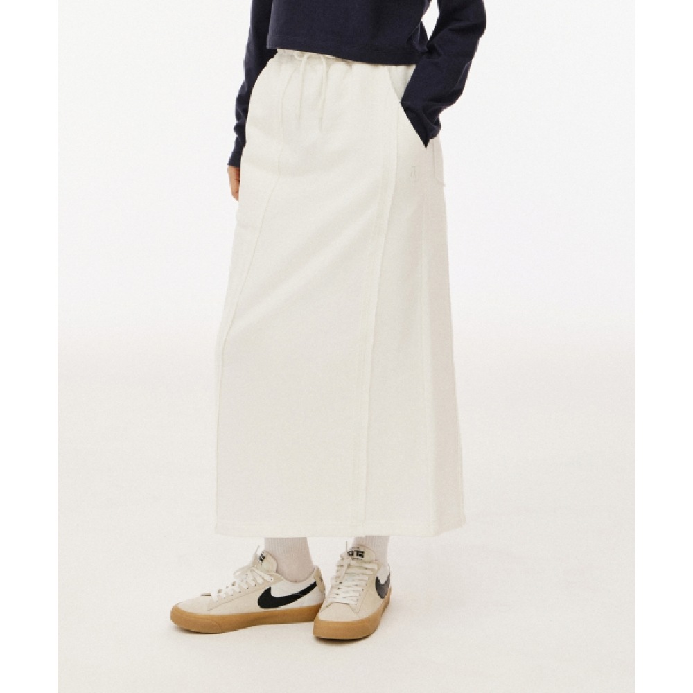 1993 スタジオシンボルカットオフスウェットロングスカート_アイボリー