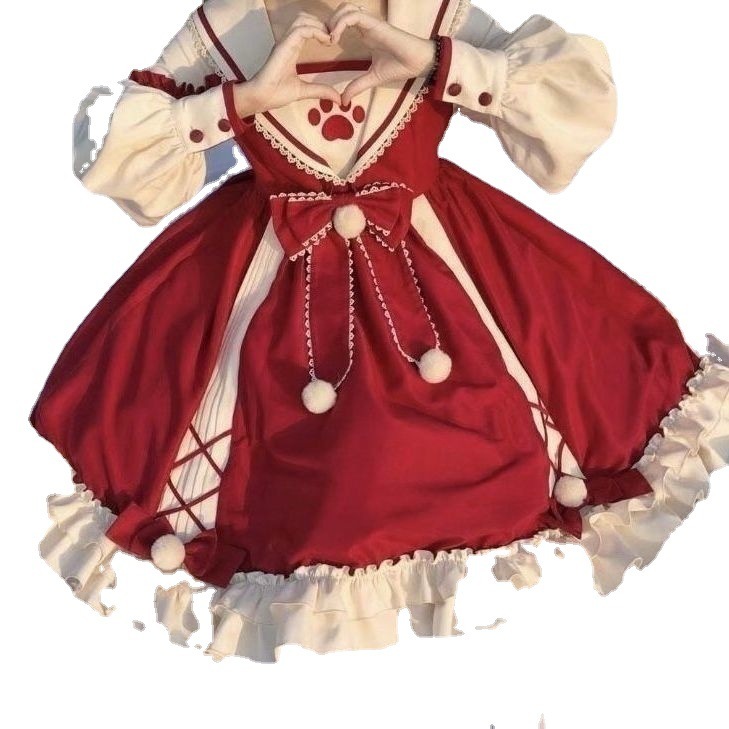 ロリータワンピースセット かわいい毛玉