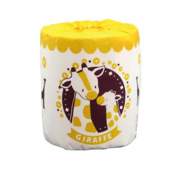 トイレットペーパー 可愛いアニマルシリーズ キリンさん ダブル30m 個包装 100個