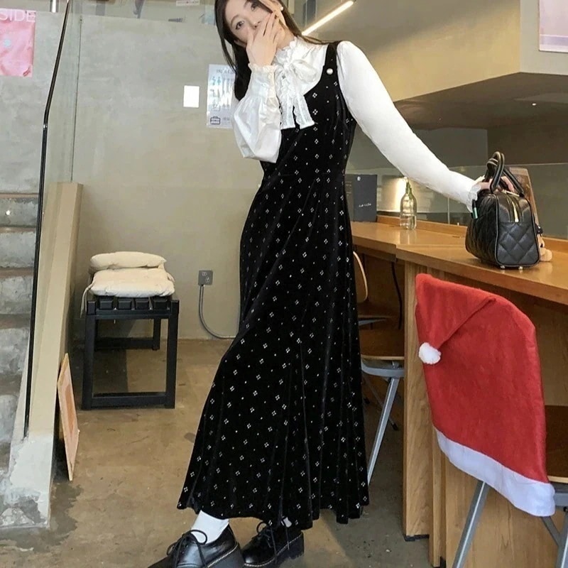 24H限定！体型カバーオールインワンワンピースパーティードレス 春春冬新作 ロングワンピース韓国 ワンピース シャツワンピースワンピースワンピ一ス韓国長袖 通勤OL ベ 5,452円