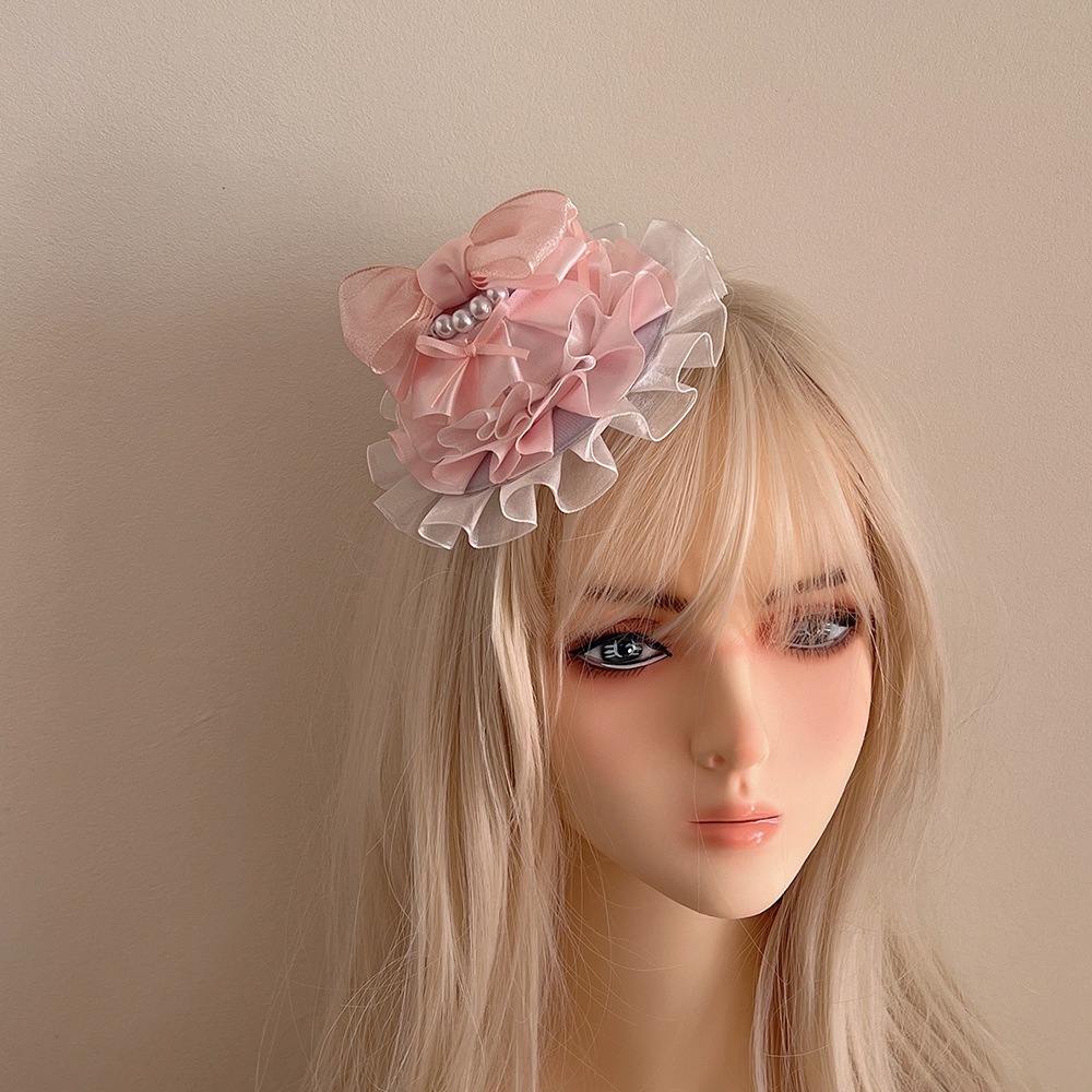 【1点ご購入 で10点プレゼントいたします】シルクハットLolitaヘアアクセパールレースチェックリボンヘアアクセ誕生日帽子 142,970円