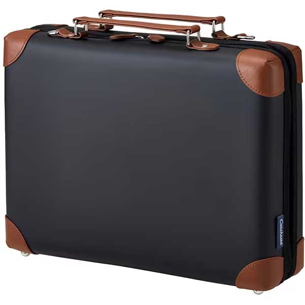 （まとめ買い）カルシェット キャリングケース スリム 学習用品収納 黒 5904-BK [x3]