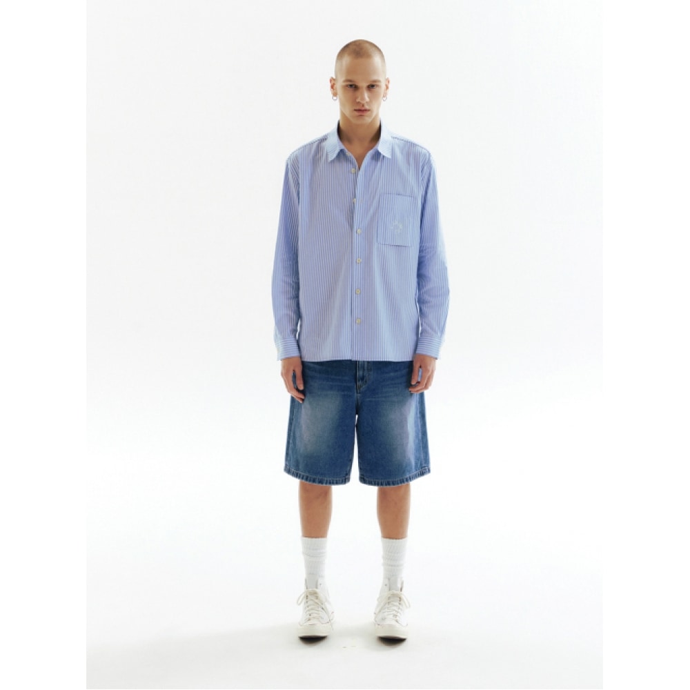 CHOWOO ロゴストライプシャツ-バーティカル_CW1A_T05UBL