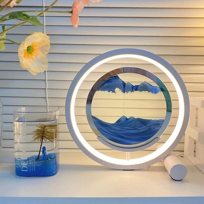 クリーム風水流砂絵画テーブルランプベッドサイドオフィスデスク装飾雰囲気ギフト親友誕生日実用
