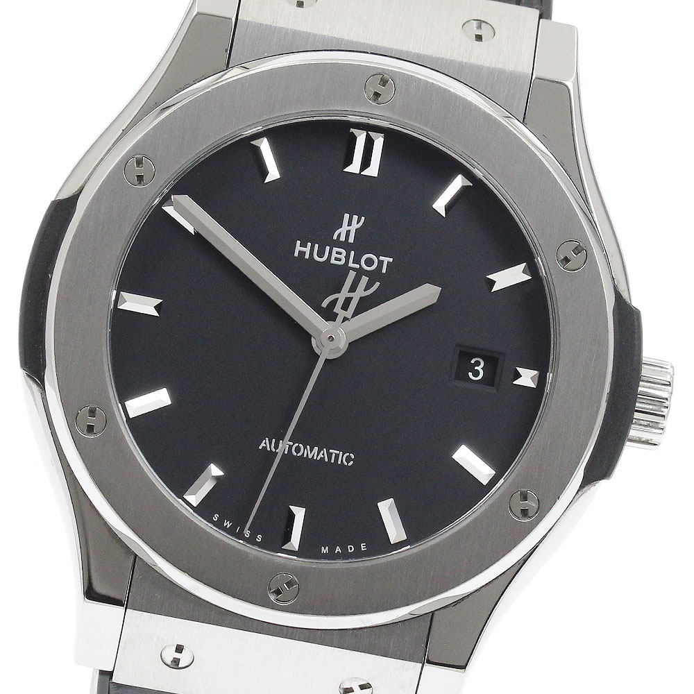 ウブロ HUBLOT 542.NX.1171.LR クラシック フュージョン チタニウム デイト 自動巻き メンズ 良品 保証書付き_913534【中古】