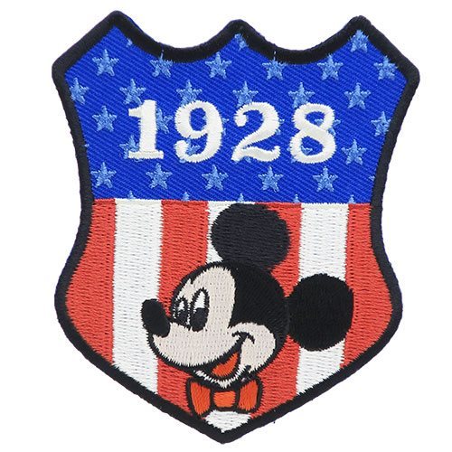 ミッキーマウス ワッペン アイロン パッチ ボウタイ1928 ディズニー メール便可シネマコレクション 世界的に