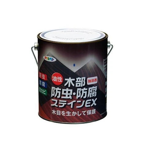 （まとめ買い）油性木部防虫/防腐ステインEX 1.6L ライトオーク [x3缶セット]