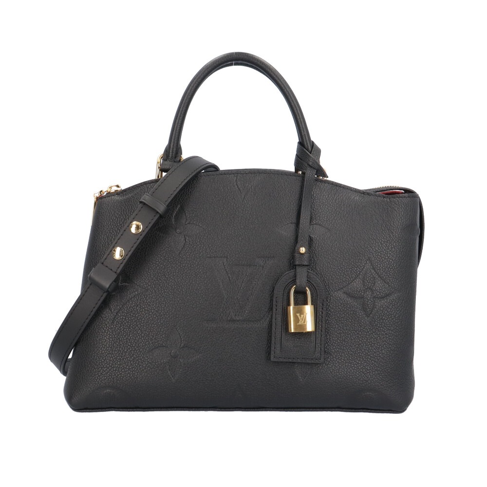 ルイヴィトン プティ パレPM モノグラムアンプラント ショルダーバッグ モノグラムアンプラント M58916 ブラック LOUIS VUITTON 中古