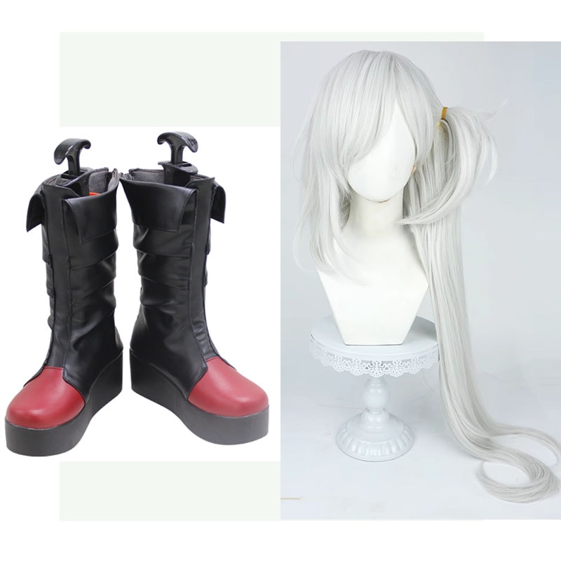 浅黄ムツキ コスプレ靴+コスプレウィッグ 浅黄ムツキ ブーツ コスプレ 演出服 アニメ 祭り ハロウィン クリスマス 学園祭 文化祭 仮装