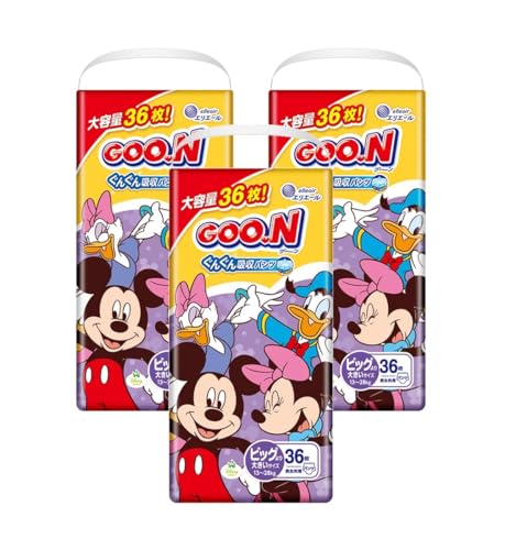 【パンツ BIGより大きいサイズ】グーン ぐんぐん吸収パンツ おむつ (まっさらさら通気) (13~28kg) 108枚(36枚×3) [ケース