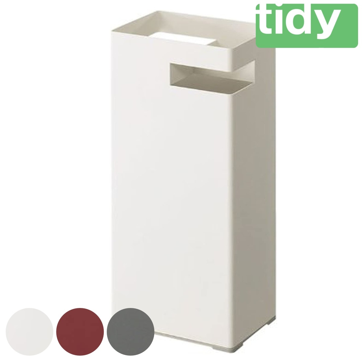 tidy 傘立て スリム コンパクト 最大8本収納 スタイリッシュ tidy 玄関 収納 かさ立て スリム コンパクト アンブレラスタンド 傘 立て カサ立て 角型 ホワイト レッド グレー