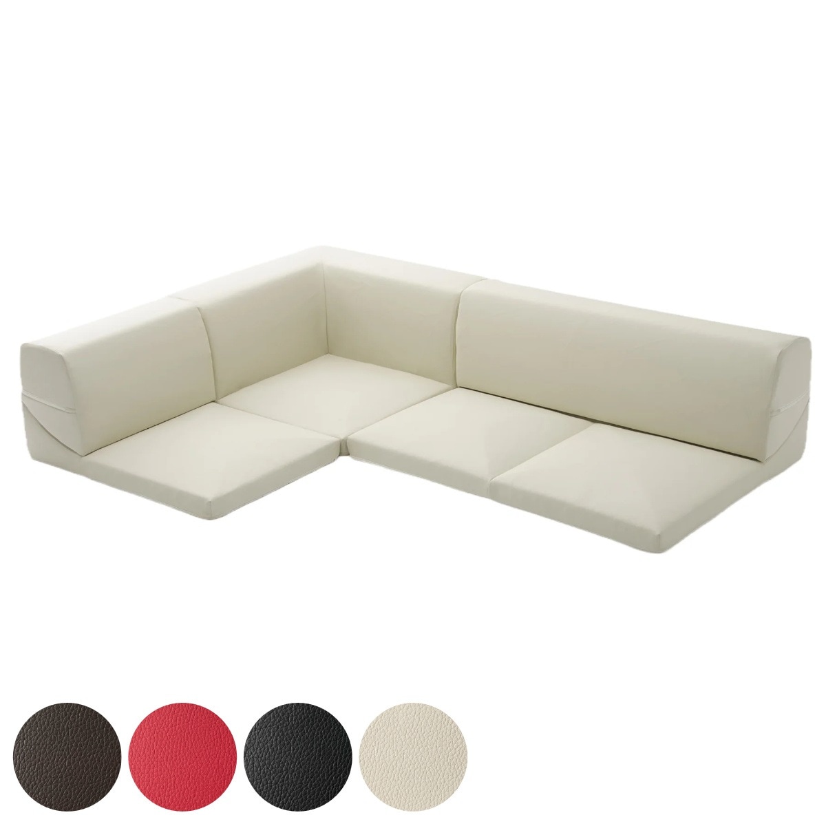 ソファ ローソファ コーナーソファー3点セット PVCレザー フロアソファ L字 1人掛け 2人掛け セット こたつ ソファー レザー調 合皮 カバー 取り外し コンパクト レイアウト 自由