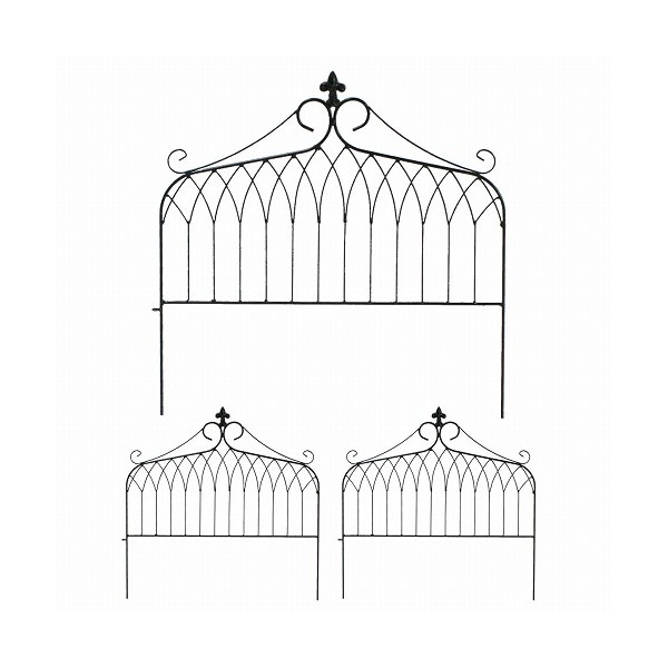 住まいスタイル アイアンフェンス ドレープ ワイドタイプ 3枚組 ブラック IF-DR027-3P-BLK メーカー直送