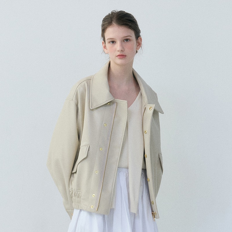 Leather Jumper (Beige)