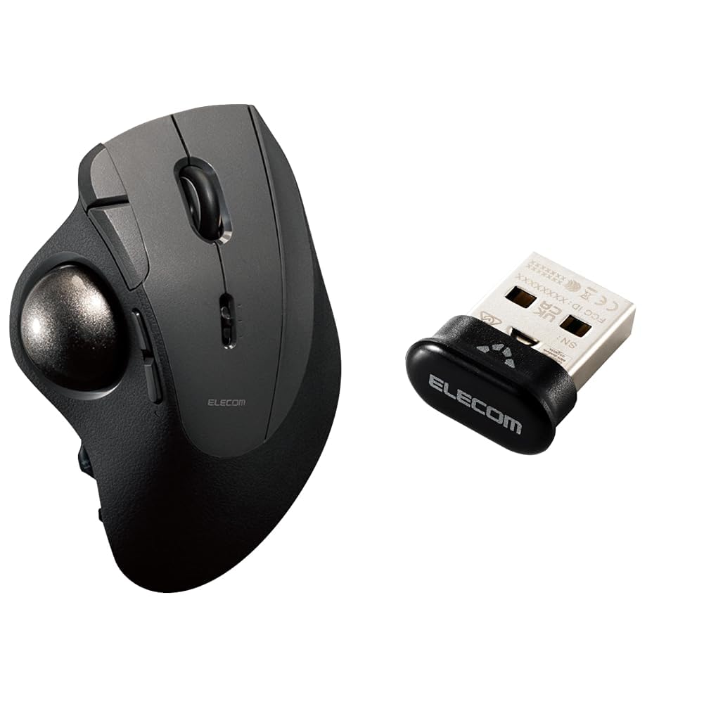 【追加USBレシーバーセット】 エレコム トラックボールマウス IST PRO マルチ接続 Bluetooth 無線2.4GHz 有線 ベアリング支持 10ボタン チルトホイール DPI12000 ブ