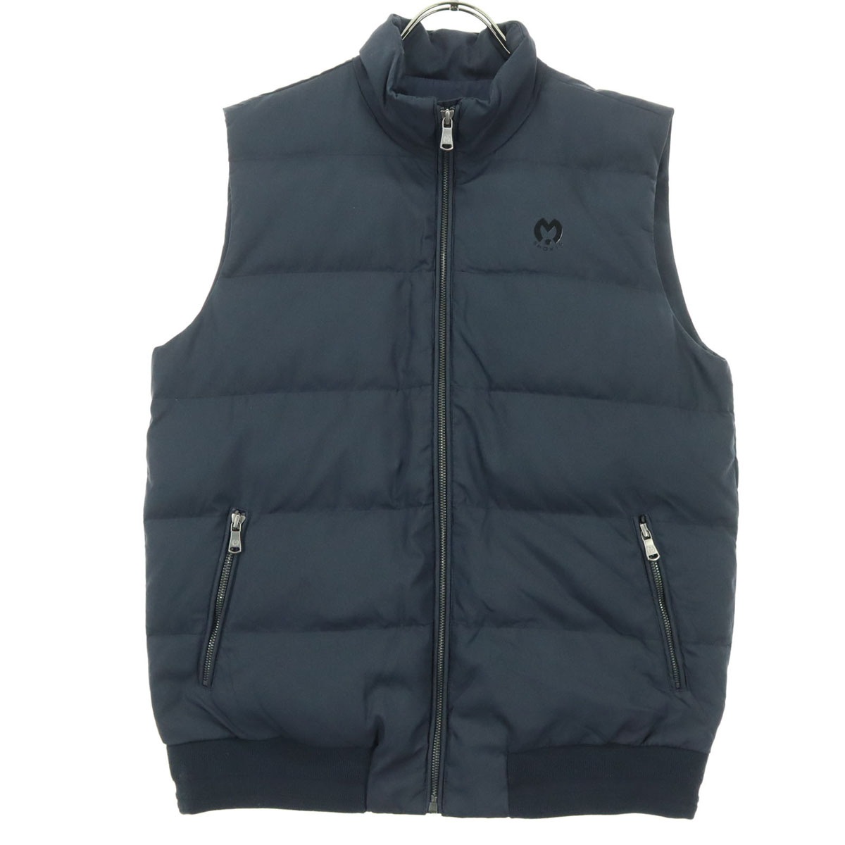 美品 mila schon SPORTS ミラショーン スポーツ ワンポイントロゴ ノースリーブ ダウンベスト 46 ブラック メンズ 古着 6,222円