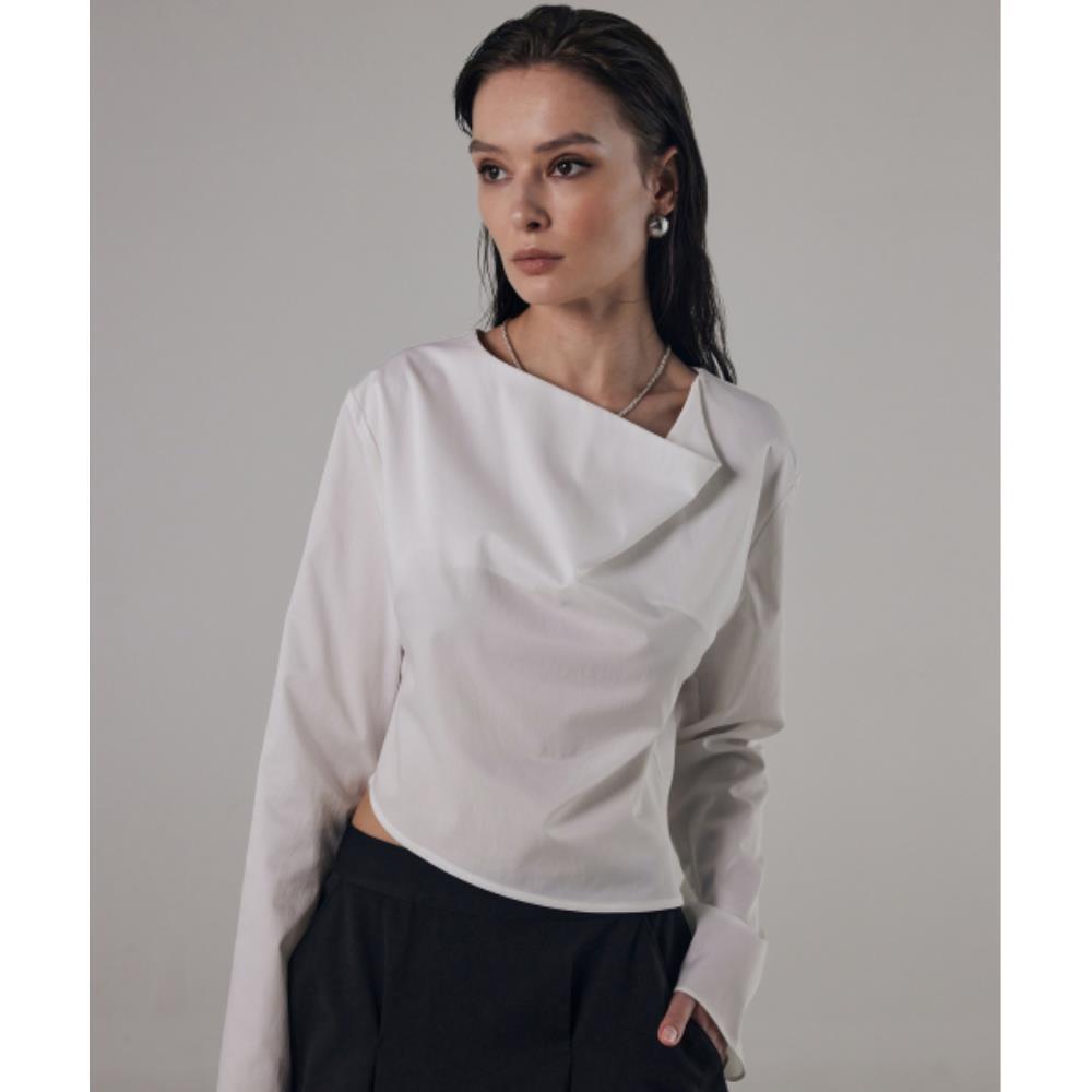 TREEMINGBIRD Cowl Blouse White TMB241BL701_00