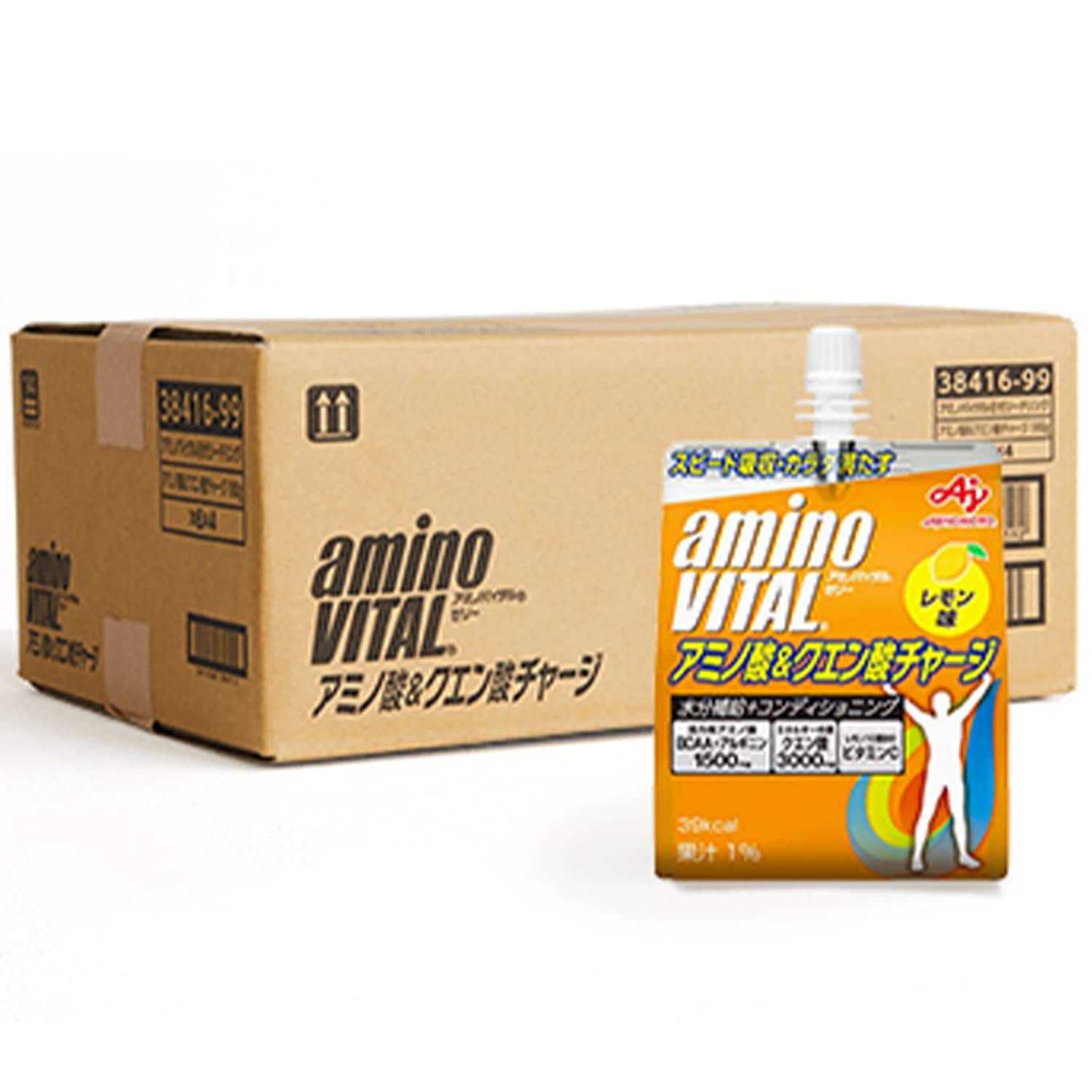 【ケース販売】味の素 アミノバイタル ゼリードリンク アミノ酸&クエン酸チャージ レモン味 180g×24個 クエン酸 3000mg アミノ酸 1500mg BCAA ビタミンC 栄養補給