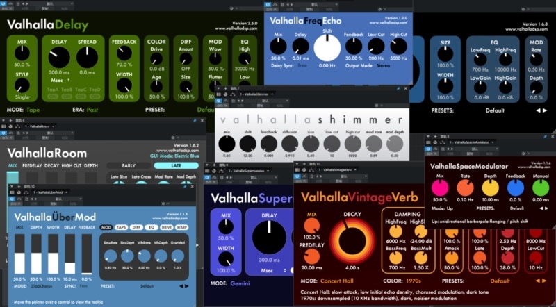 最新版Valhalla 9個のプラグインFreqEcho Delay Plate Room Shimmer SpaceModulator Supermassive DSPフル残響プラグイン遅延エフェク