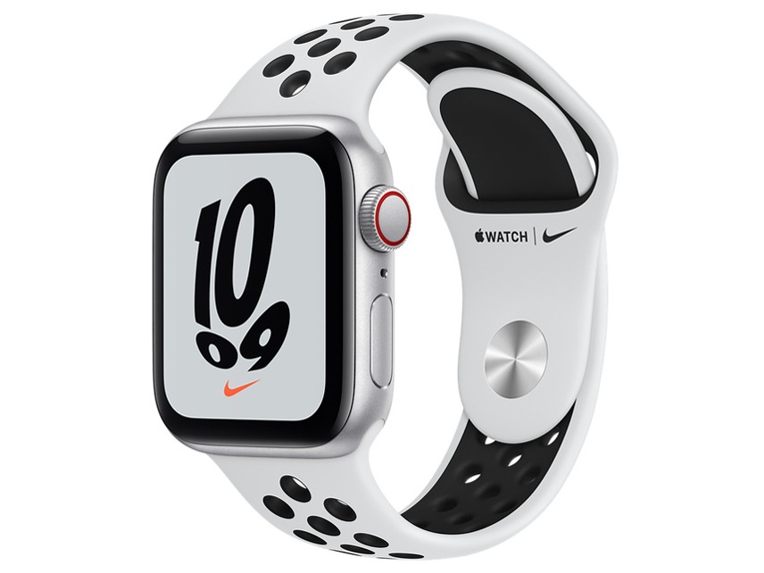 Apple Watch Ni ke SE GPS+Cellularモデル 40mm MKR43J/A [ピュアプラチナム/ブラックNi keスポーツバンド] 即納OK