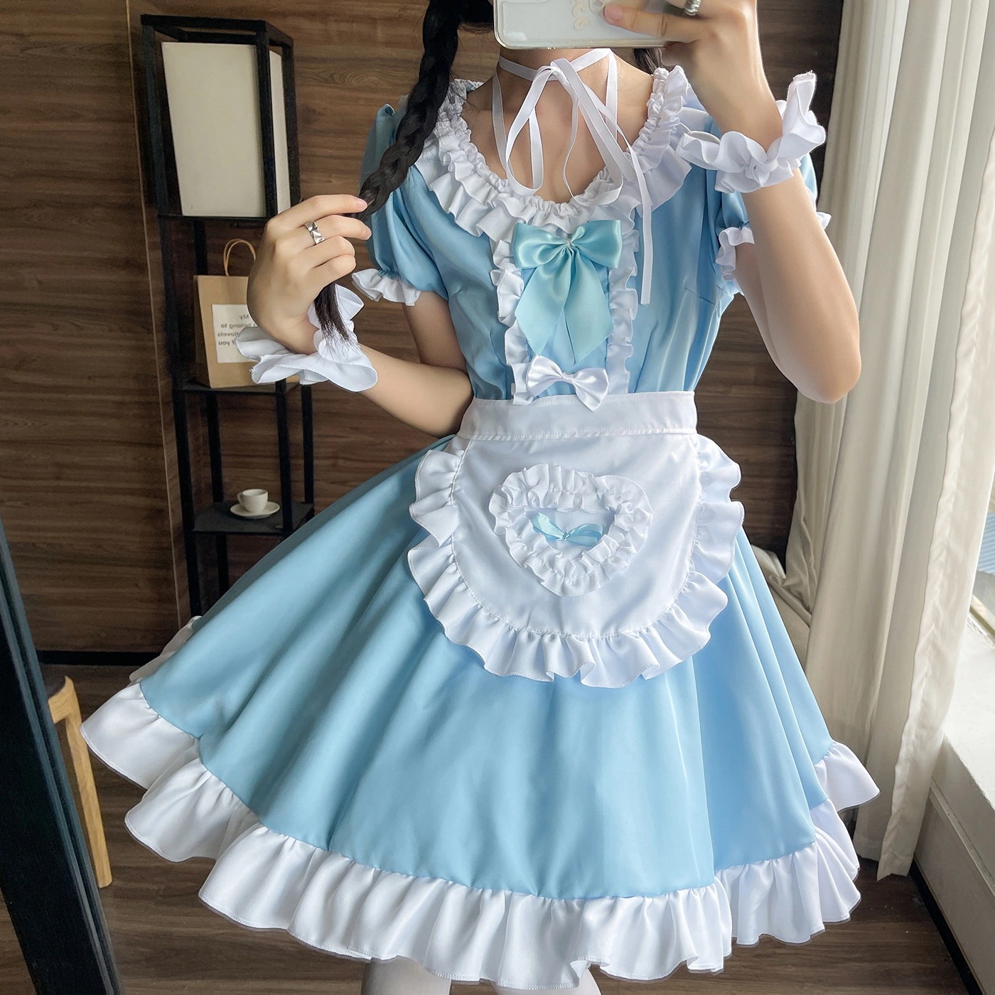 【2025新作】Lolitaロリータメイドスカート女装新作cosソフト妹アニメ空色メイド服にゃんこく