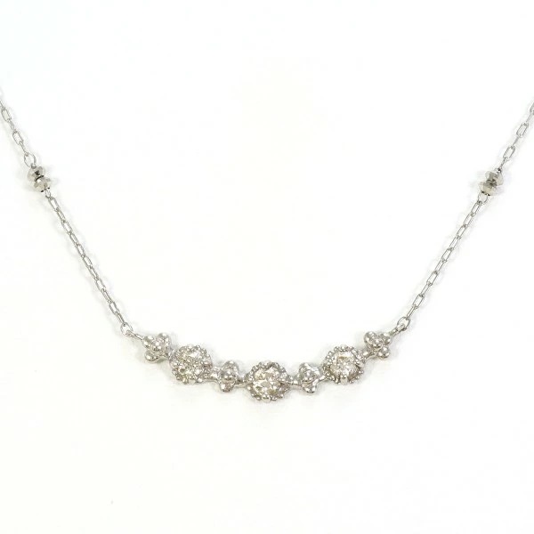 K18 18金 WG ネックレス ダイヤ 0.14 中古