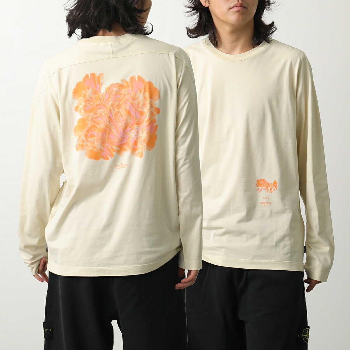 STONE ISLAND SHADOW PROJECT ストーンアイランド シャドウプロジェクト Tシャツ 76192021B メンズ 長袖 カットソー ロンT コットン ロゴ V0090