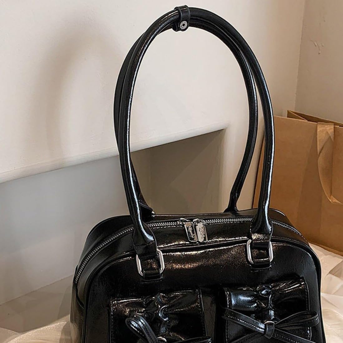 ハンドバッグ かわいい トレンディ ちょう結び ショルダーバッグ 脇下バッグ クラッチ 財布 puレザー 女性用 バッグ
