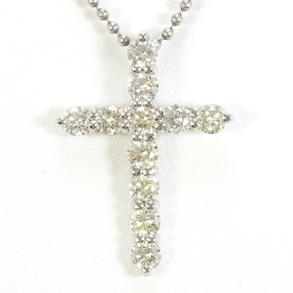 PT900 プラチナ PT850 ネックレス ダイヤ 1.00 カード鑑別書 中古