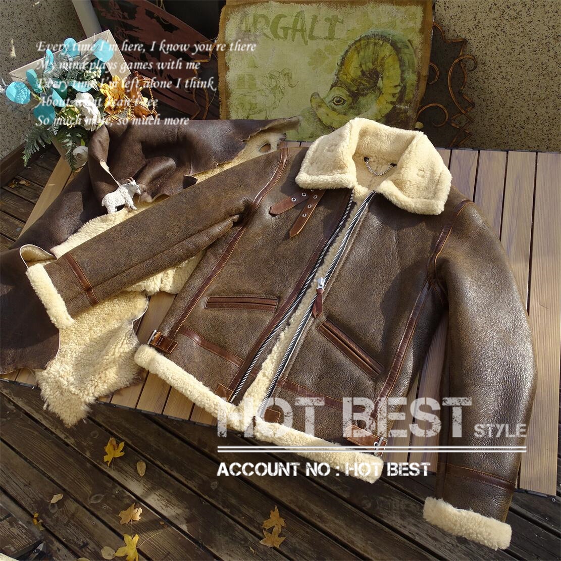 シープスキン 復刻30s USAF TYPE B-3 ムートン フライトジャケット メンズ 革ジャンボマー ボンバー イタリアンレザー ラム 羊革