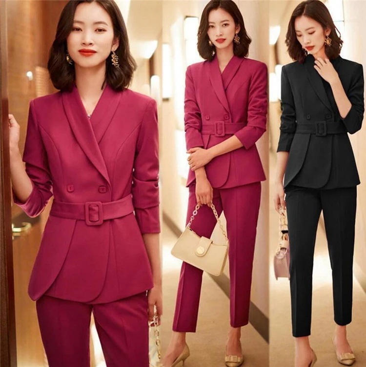 [55555SHOPセットアップ 大きいサイズ レディース ジャケット+パンツ ハイエンドフォーマル 事務服 OL通勤 オフィス ビジネス