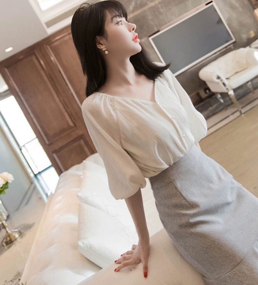 スカート セットアップ デート モテアイテム ブラウス 半袖 シフォン フリル 可愛い きれいめ 上品 おしゃれ かっこいい 可愛い ラブリー キュート ガーリー クール モード系 セクシー