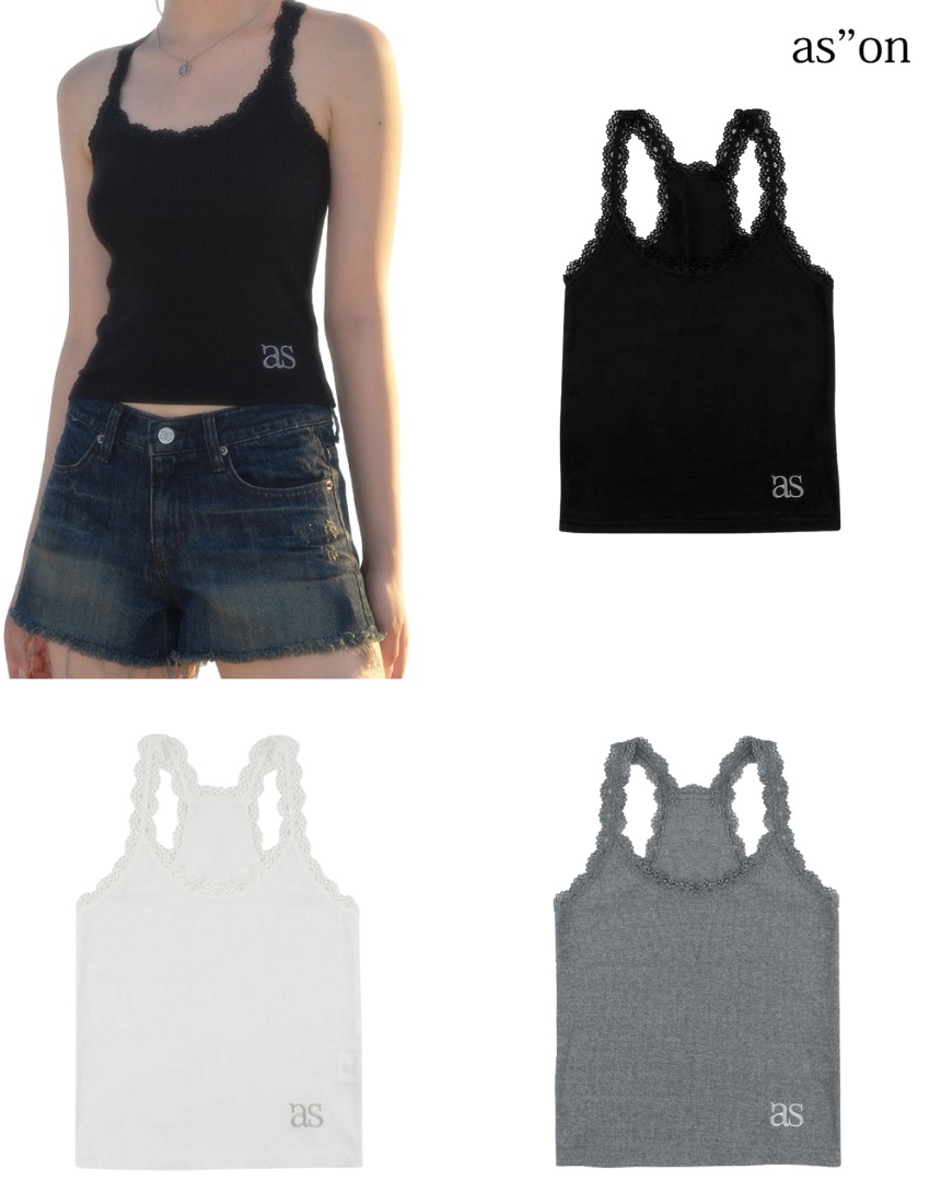 韓国限定 韓国人気 SNS 流行 トレンド ファッション 女性上衣 袖なし Tシャツ Jace Sleeveless (3カラー) - Black/White/Dark Gray