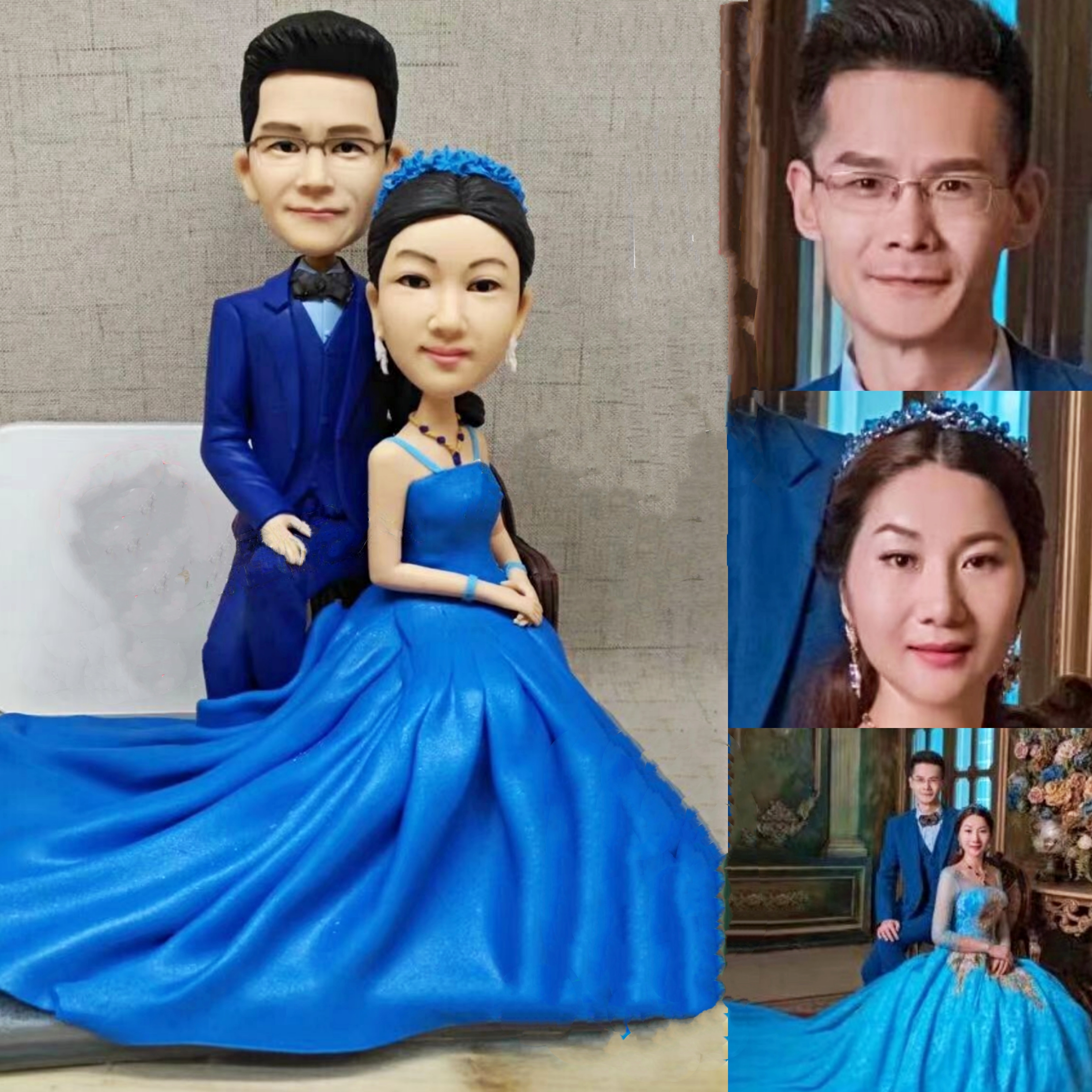 【オーダーメイド】3D肖像画 似顔絵 人形 フィギュア 結婚祝い 周年記念日 カップル 彼氏 彼女 夫婦 両親 贈呈品 記念品