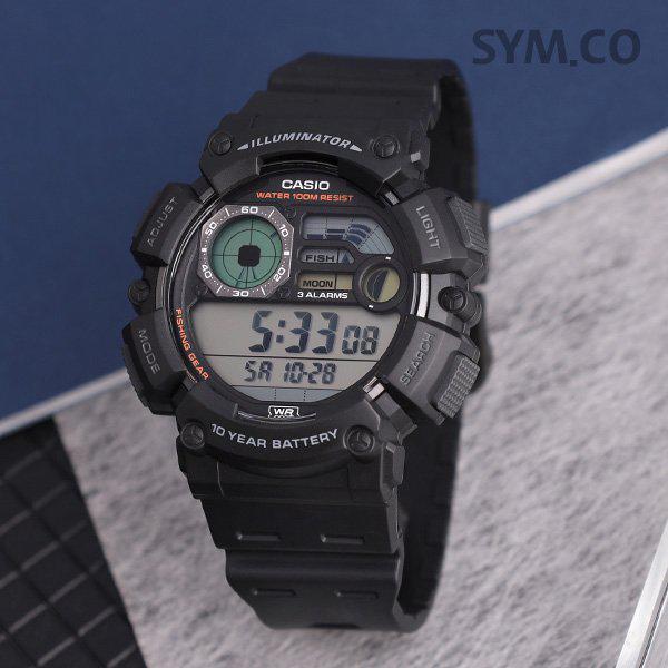 WS-1500H-1A 釣りモード アウトドア デジタル スポーツ メンズ ウレタン 腕時計 d
