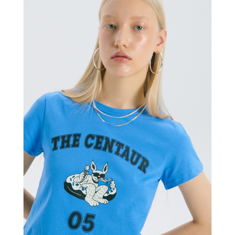 ザ・ケンタウロス・ドーナツ・ラビット・クロップ Tシャツ_ブルー