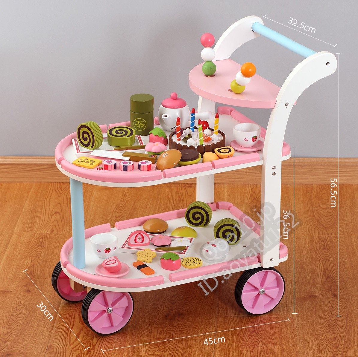 ケーキおもちゃセット キッチンままごとシミュレーション キッチン用品 調理ドーナツ ケーキカート ベビーカー 女の子用 3-6歳 6,061円