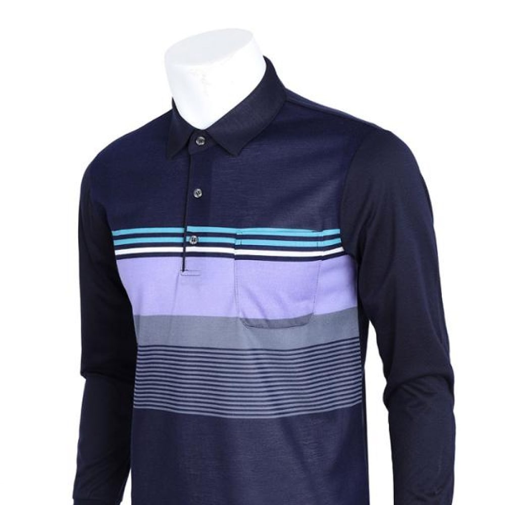 (ノーブルジーンズ) ノーブルジーンズ NA ミックスストライプロングスリーブTシャツ